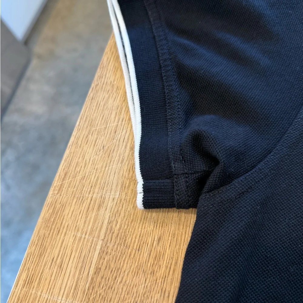 Authentic Givenchy Black Polo Shirt with White Accents - Picture 6 of 12